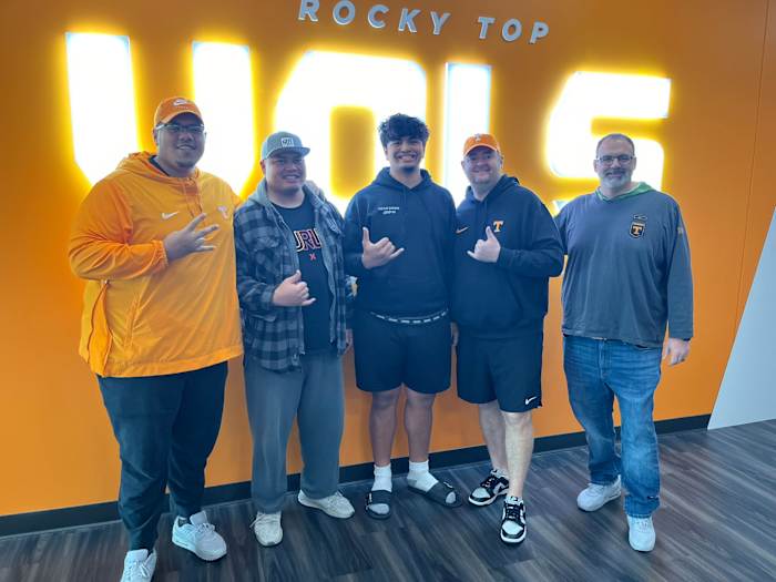 2025 OL Antoni Kade Ogumoro during an unofficial visit to Tennessee. (Photo courtesy of Antoni Kade Ogumoro)